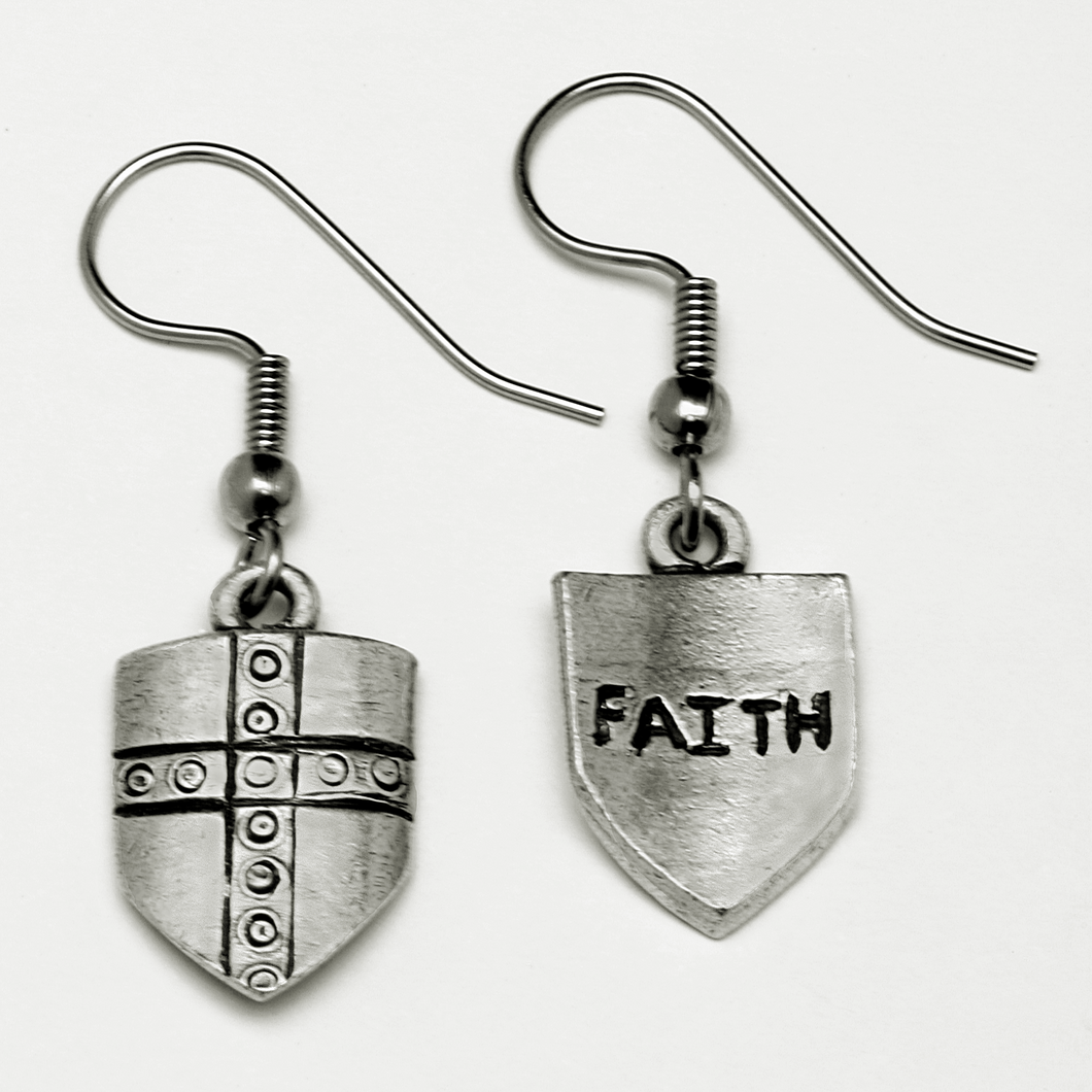 Armor of God Shield of Faith Earrings